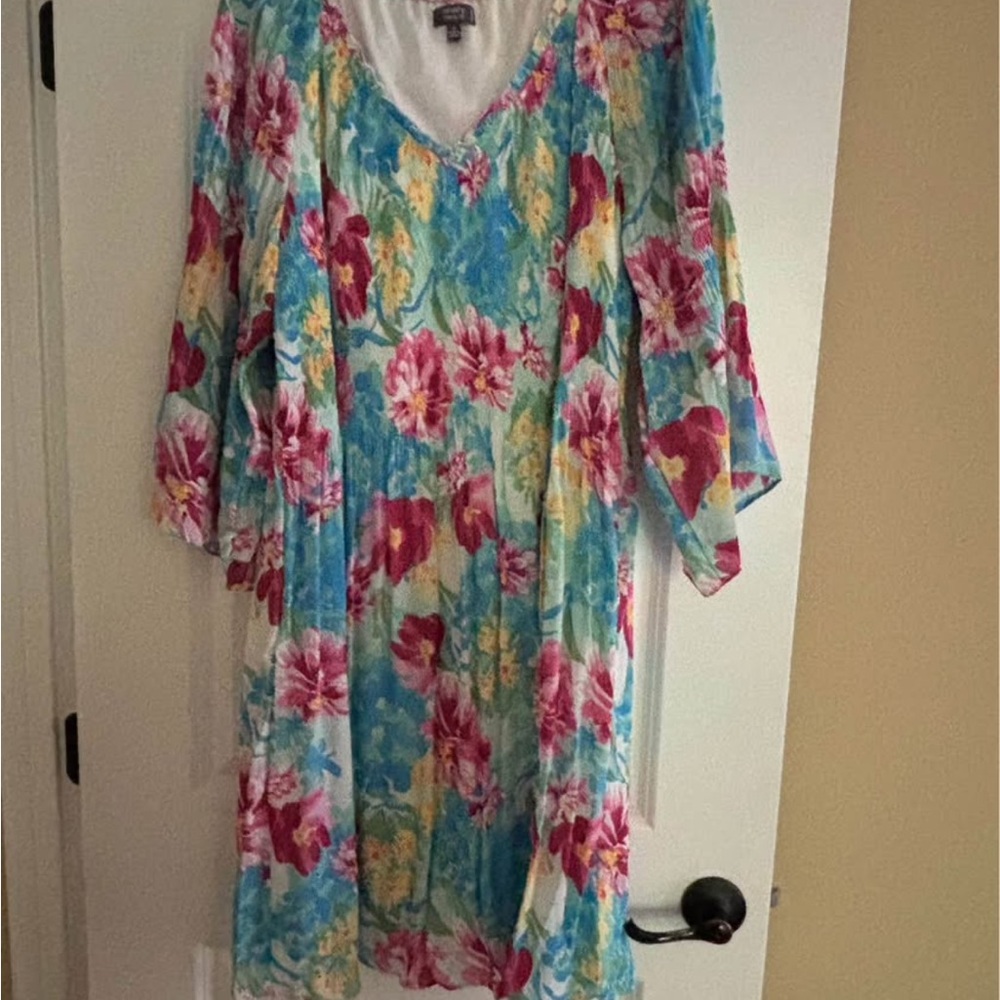 Ninety Multicolor Floral Long Sleeve Dress